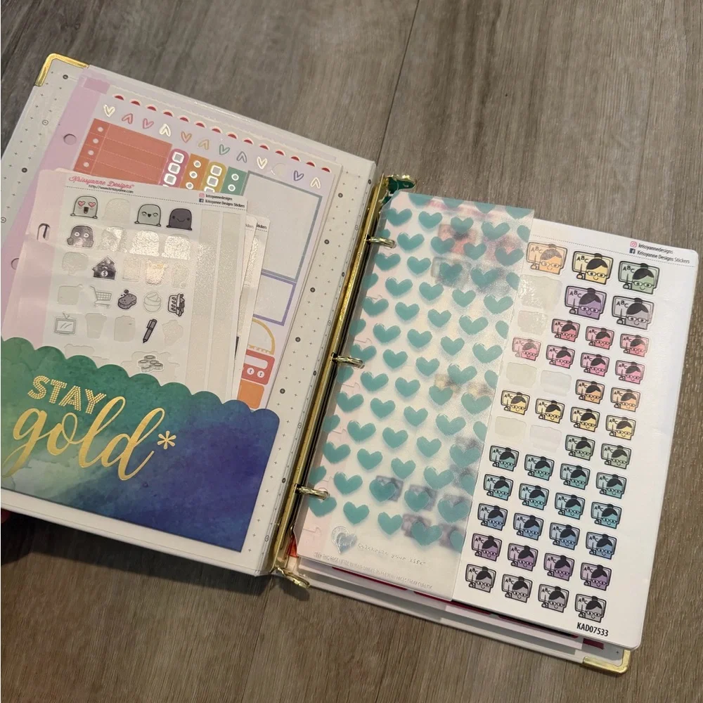 Yellow and Blue Typewriter Sticker Binder